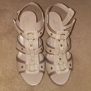 Khaki Wedges WIDE WIDTH